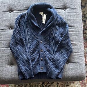 J. Crew Navy Heritage Cable knit shawl-collar sweater Cardigan